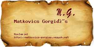 Matkovics Gorgiás névjegykártya